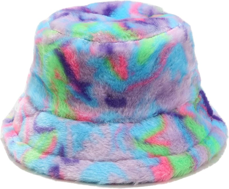 Dirholl Women's Winter Faux Fur Fuzzy Warm Bucket Hat - Image 1